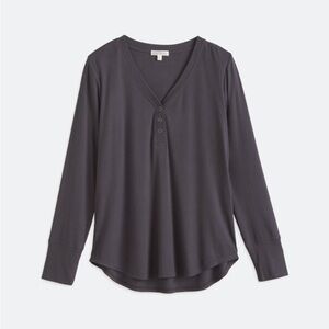 Nine Britton Gray Fitted Long Sleeve Blouse XL